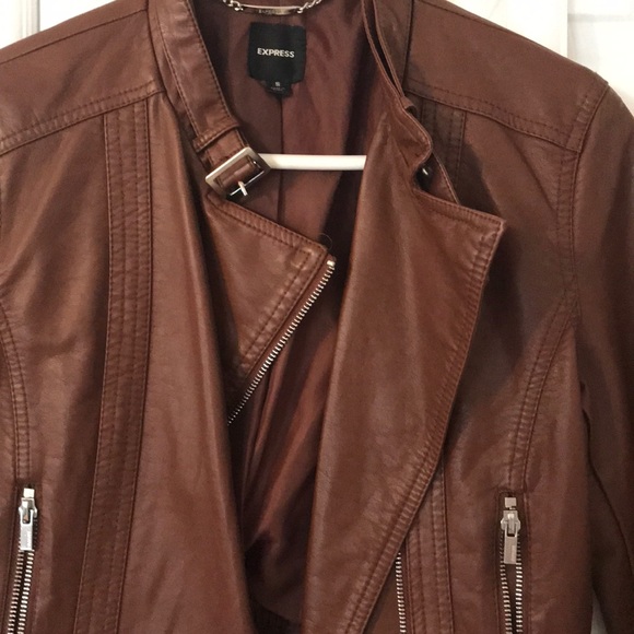 Express brown leather jacket. - Picture 2 of 3